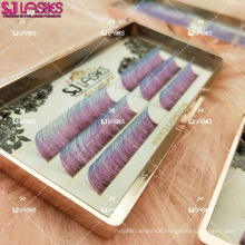 Custom Packaging Synthetic Hair Korea PBT Individual Eyelash Extension Color Eyelashes Private Label Colorful Lashes
